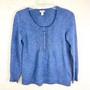 L.L. BEAN Sweater‎ Cashmere Lambswool Viscose Blend Size XS Blue Heather